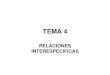 TEMA 4 - UNNE · Relaciones interespecíficas en comunidades ecológicas y su caracterización de acuerdo con el efecto sobre las poblaciones que interactúan INTERACCIONES POBLACION