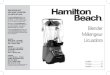 HB Premium Quiet Blender 53601 - Hamilton Beach · 2017. 4. 20. · nos manuels utilisateur – ainsi que nos Blender délicieuses recettes et nos conseils. Visite (EE. UU.) o (México)