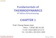 Fundamentals of THERMODYNAMICSpnuecos.org/wp-content/uploads/2019/07/ch01_1_Sonntag... · 2019. 7. 4. · 에너지변환시스템연구실(ECOS) Energy Conversion System Lab. Chung