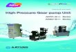 Pump for all, all for Pump High Pressure Gear pump Unit · 2019. 4. 18. · ACFC-G Series Coolant filter + Gear Pump Unit 수용성 절삭유 사용에 적합한 특수기어가 적용된