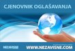 CJENOVNIK OGLA AVANJAŠ - Nezavisne novine · 2016. 8. 3. · Nezavisne.com je jedan od vodećih portala vijesti u Bosni i Hercegovini, Nezavisne.com ostvari preko 1.000.000 jedinstvenih