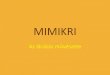 MIMIKRI - Liget Műhely · 2015. 8. 25. · MIMIKRI Az álcázás művészete „MIM” (görög)= utánzás Az állatok álcázásának céljai: •Rejtőzködés – az állat beleolvad