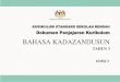 BAHASA KADAZANDUSUN · Dokumen Penjajaran Kurikulum 2.0 - KSSR (Semakan 2017) Bahasa Kadazandusun Tahun 3 9 5.0 ASPEK PURALAN BOROS Standard Ponuangan Standard Pambalajalan Ponuangan