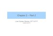 Chapter 2 – Part 2 - Sonoma State University · 2015. 2. 23. · Chapter 2 – Part 2 Liner System Review, DFT & FFT Updated:2/23/15 . Outline • Review of linear systems • Sampling