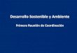 Desarrollo Sostenible y Ambiente · 2019. 3. 14. · Desarrollo Sostenible y Ambiente Primera Reunión de Coordinación. ... , define el desarrollo sostenible (DS) como aquel que
