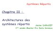 Chapitre II : Architectures des systèmes répartis · Architectures orientées objets et services Les architectures basées sur les objets sont à la base de l’encapsulation des