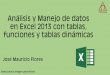Análisis y Manejo de datos en Excel 2013 con tablas 
