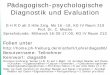 Pädagogisch-psychologische Diagnostik und Evaluation