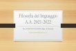 Filosofia del linguaggio A.A. 2021-2022