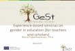 Experience-based seminar on gender in education (for 
