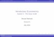 Introductory Econometrics - Session 5 - The linear model