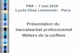 PNF – 7 mai 2019 Lycée Elisa Lemonnier - Paris