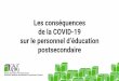 Les conséquences de la COVID-19 sur le personnel d 