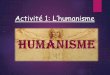 Activité 1: L’humanisme