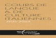 COURS DE LANGUE & DE CULTURE ITALIENNES