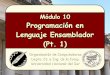 Programación en Lenguaje Ensamblador (Pt. 1)