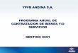 YPFB ANDINA S.A. PROGRAMA ANUAL DE CONTRATACION DE BIENES 
