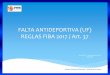 FALTA ANTIDEPORTIVA (UF) REGLAS FIBA 2017 / Art. 37