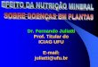 Dr. Fernando Juliatti Prof. Titular do ICIAG UFU E-mail 