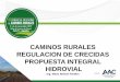 CAMINOS RURALES REGULACION DE CRECIDAS PROPUESTA INTEGRAL 