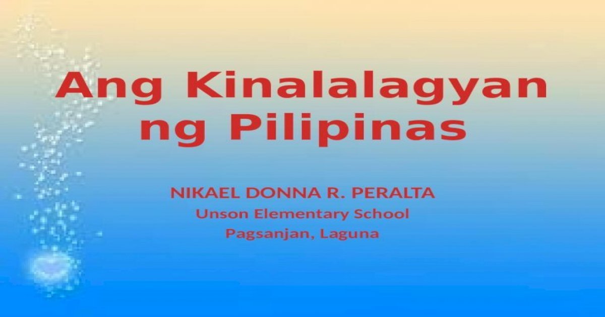 Ang Kinalalagyan Ng Pilipinas